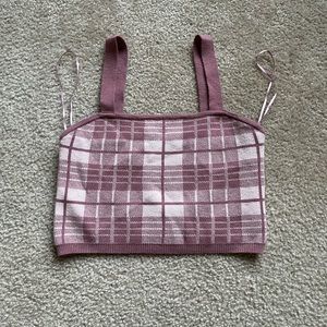 Pink checkered crop top.